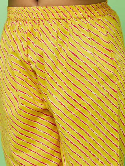 Yellow Bandhani Print Kurta With Sharara