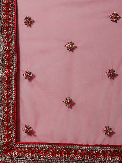 Pink Embroidered Lehenga Choli With Dupatta