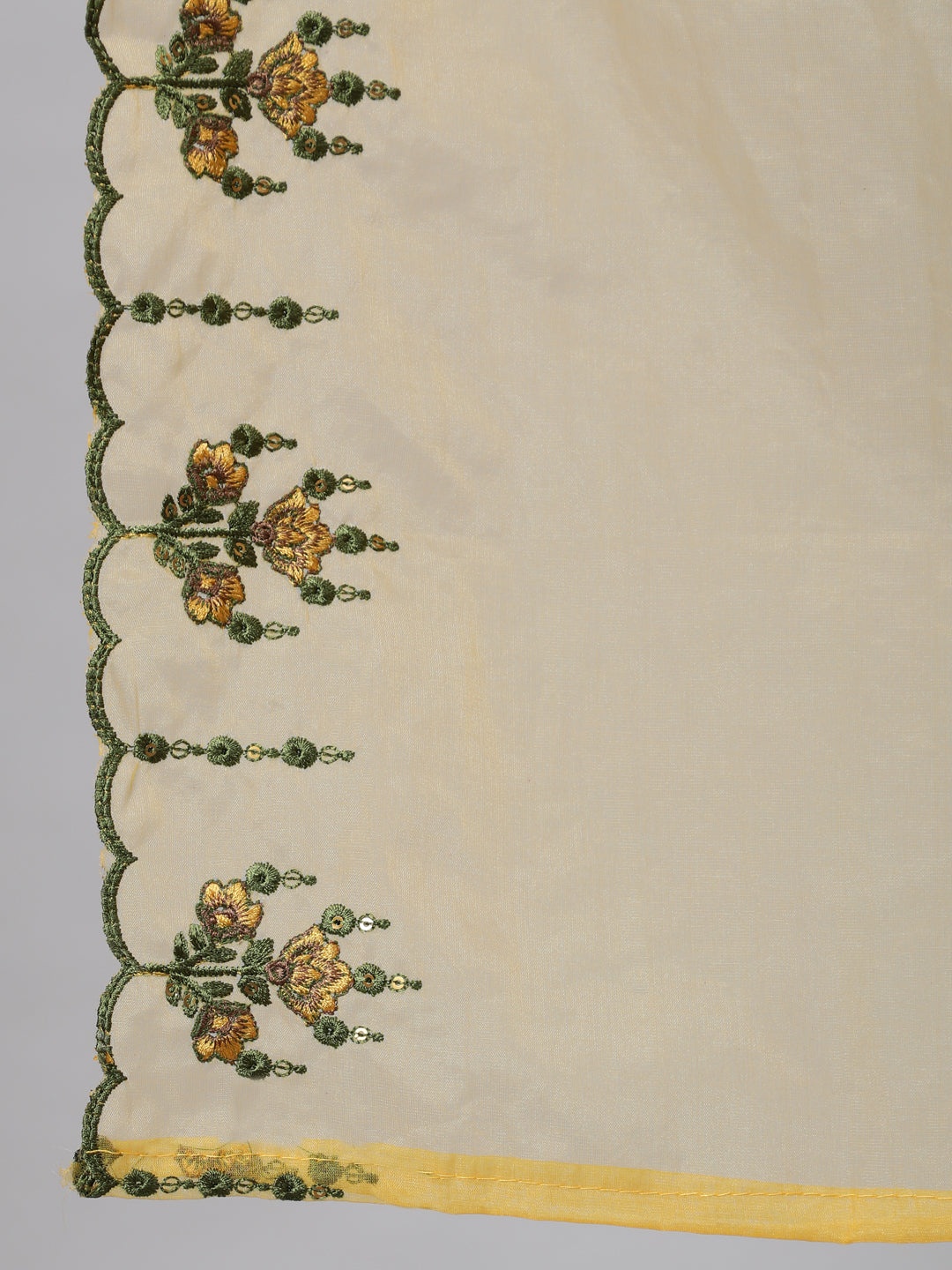 Green Embroidered Kurta Pant With Dupatta