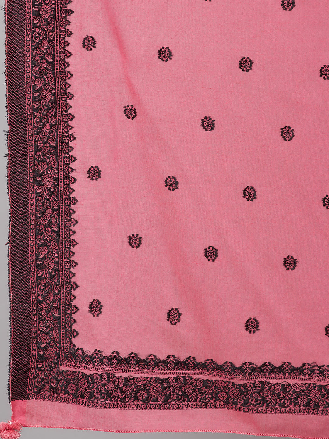 Pink Embroidered Kurta Palazzo With Dupatta