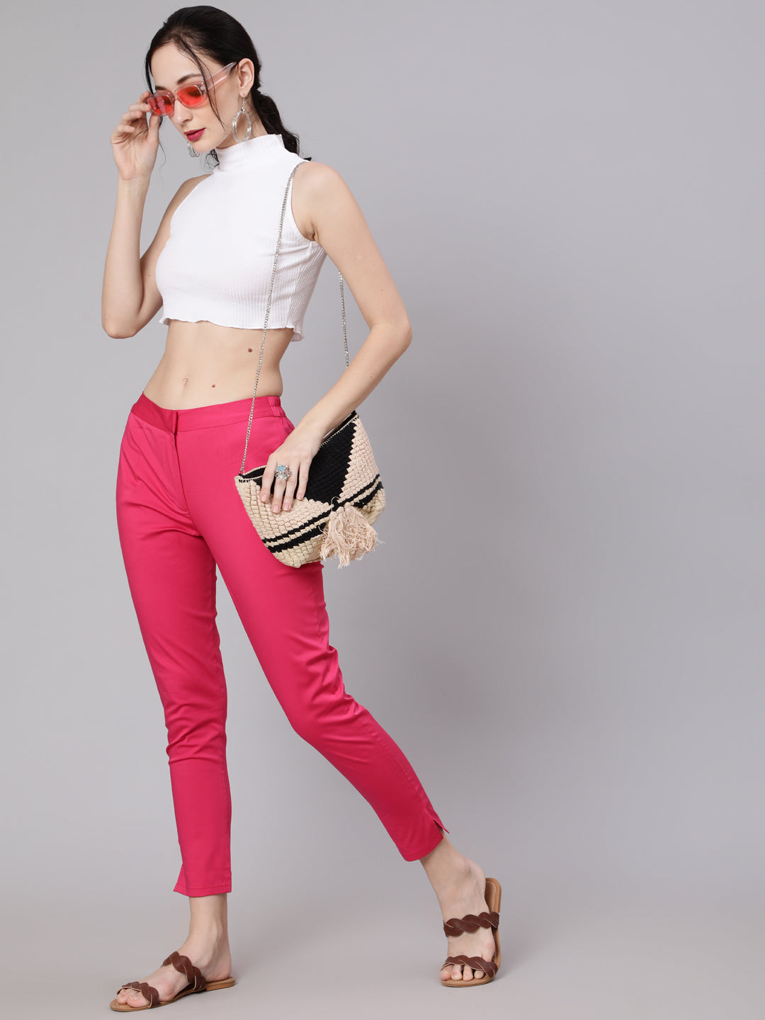 Magenta Cigarette Trouser