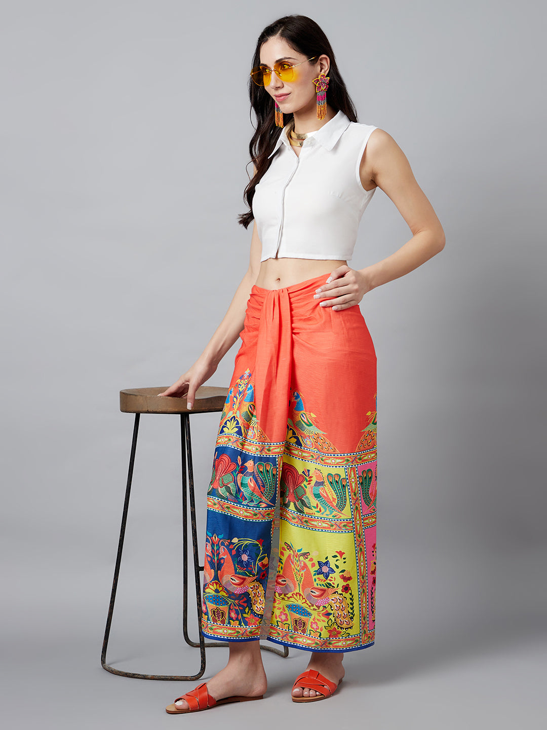 Digital Print Front Slit Skirt