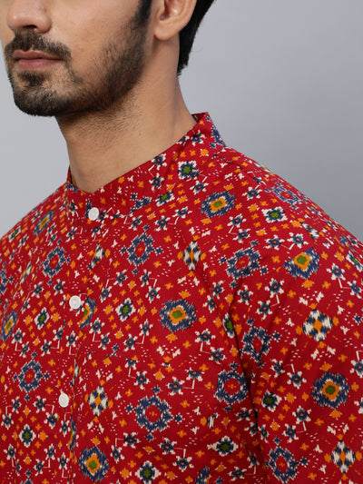 Red Patola Print Kurta