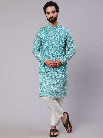 Blue Printed Couple Combo
