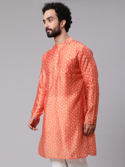 Orange Digital Print Long Kurta