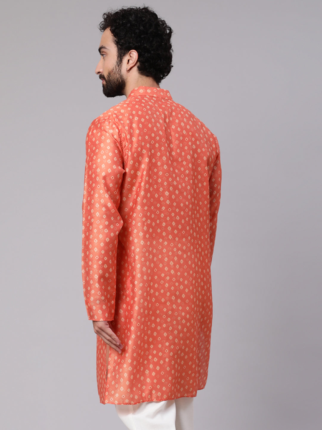 Orange Digital Print Long Kurta