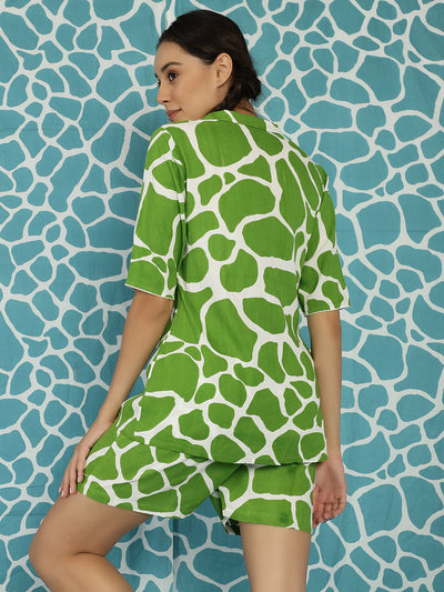 Green Animal Print Co Ord Set
