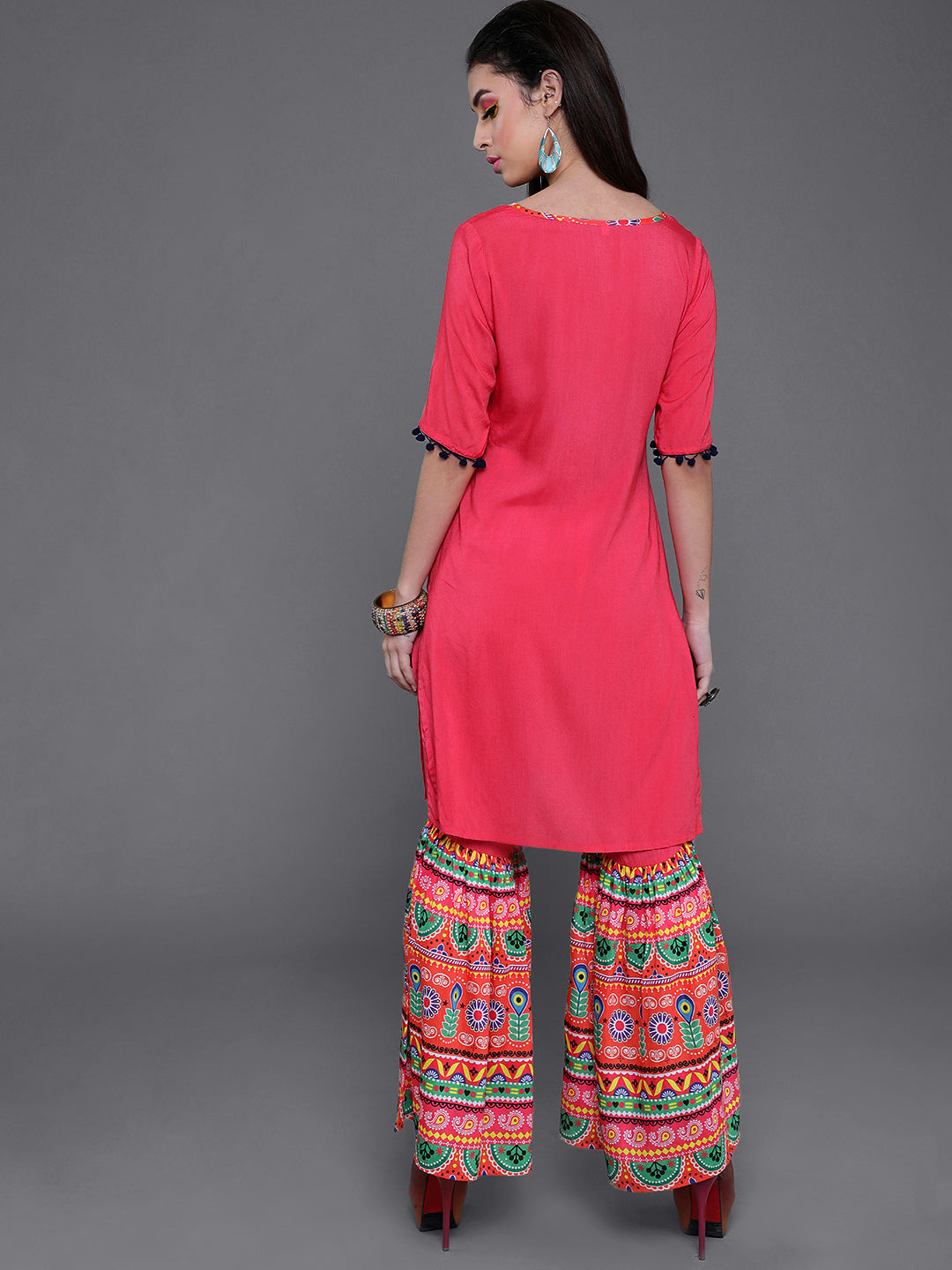 Pink Kurta With Sharara