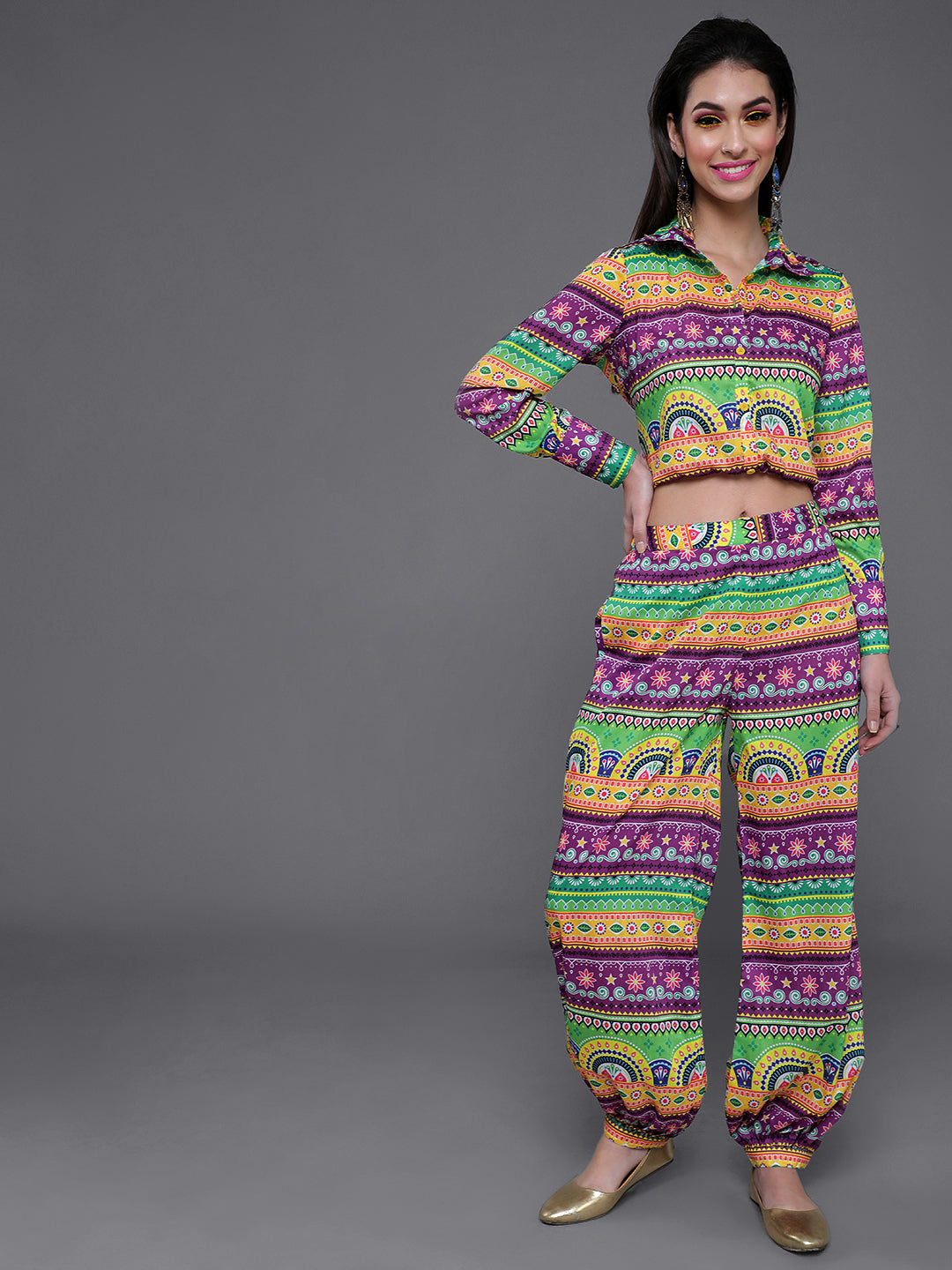 Multicolor Truck Art Co Ord Set with Afghani pants