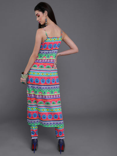 Multicolor Floral Print Kurta With Pant