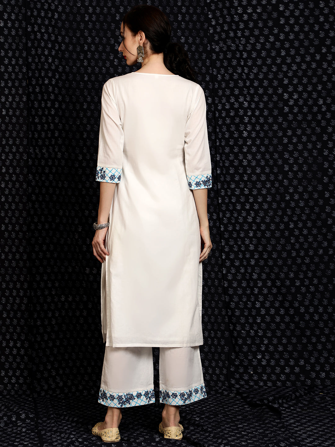 White Embroidered Kurta & Palazzo
