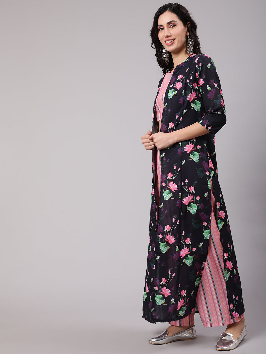 Pink & Black Co Ord Set with Jacket