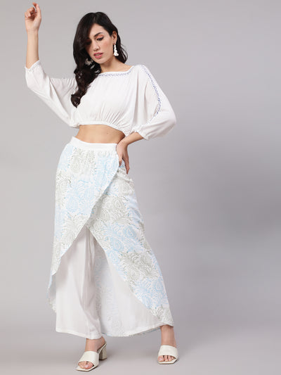 White Block Print Co-Ord Set