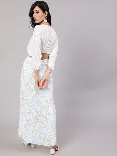 White Block Print Co-Ord Set