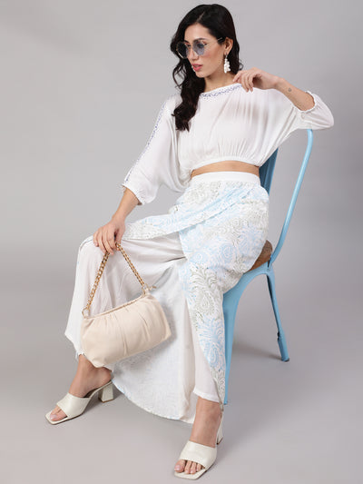 White Block Print Co-Ord Set