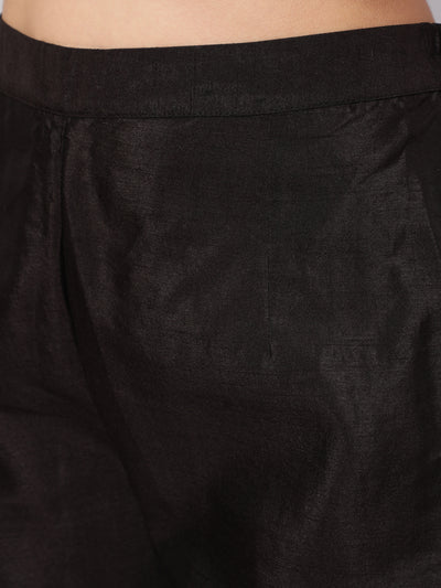 Black Foil Printed Kurta Pant With Dupatta
