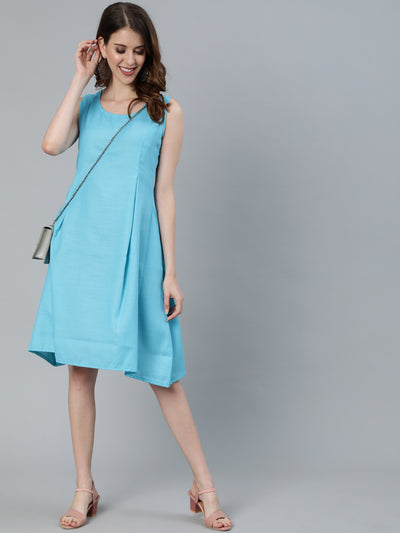 Turquoise Blue A-Line Dress