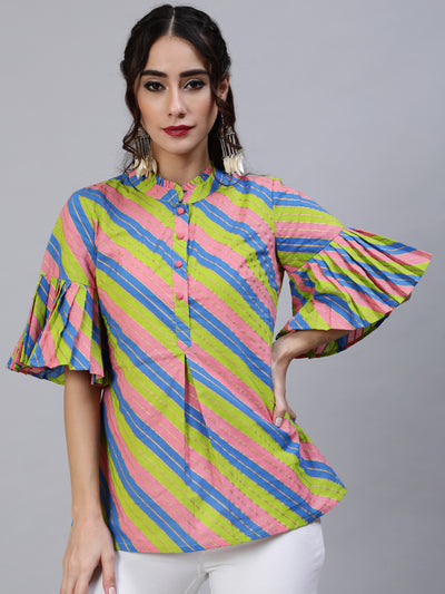 Pink Leheriya Print Tunic