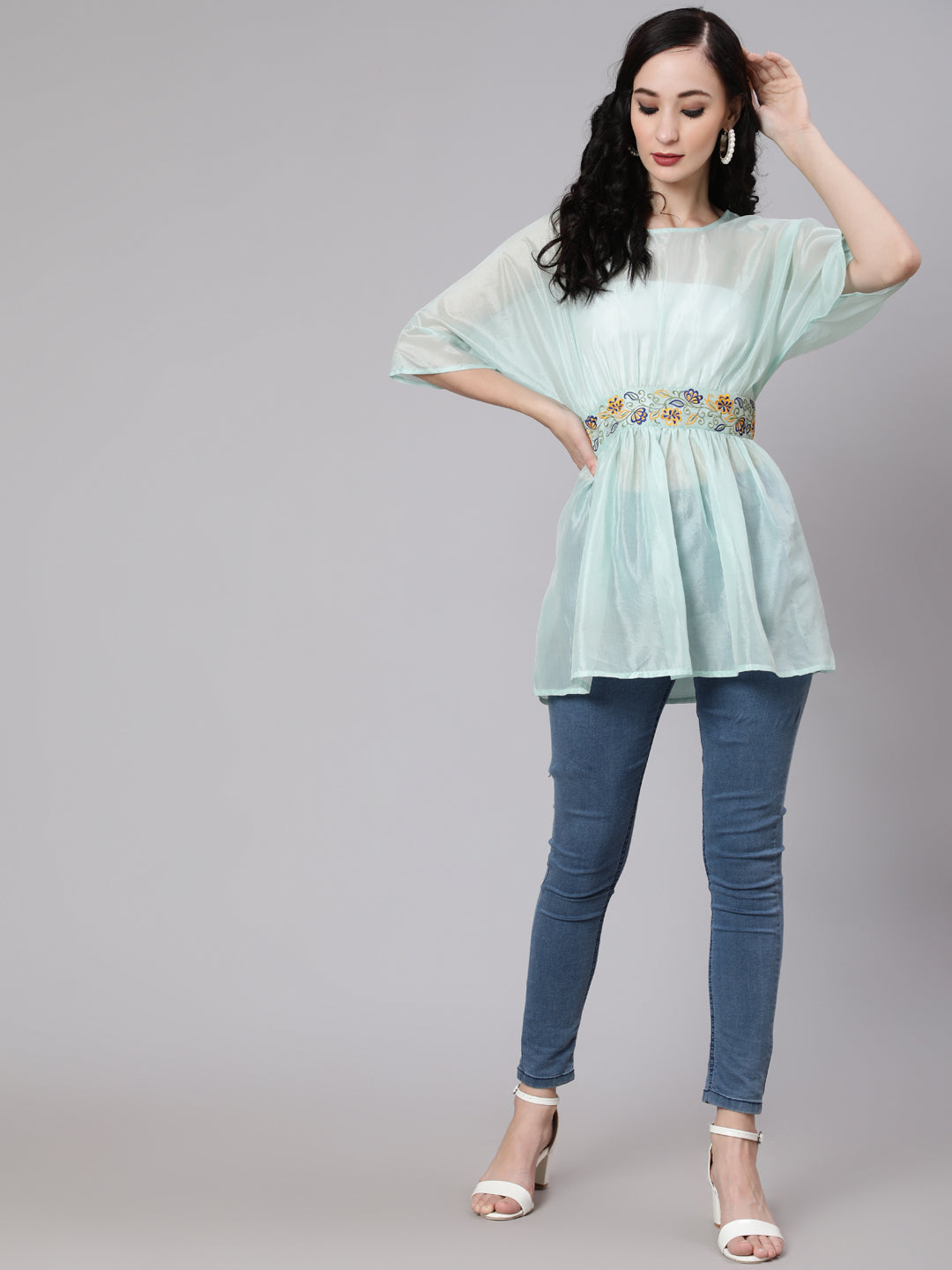 Sea Green Embroidered Tunic