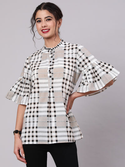 White & Black Checked Tunic