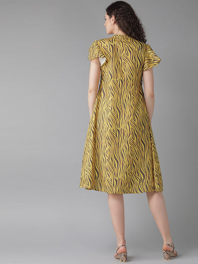 Yellow Zebra Print Dress