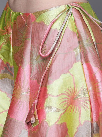 Multicolor Jacquard Lehenga Choli