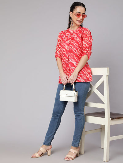 Red Leaf Print Tunic