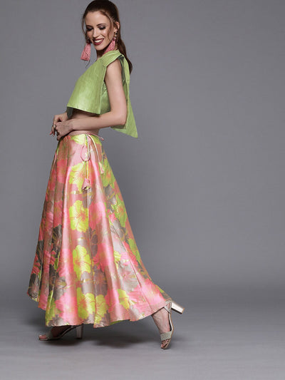 Multicolor Jacquard Lehenga Choli