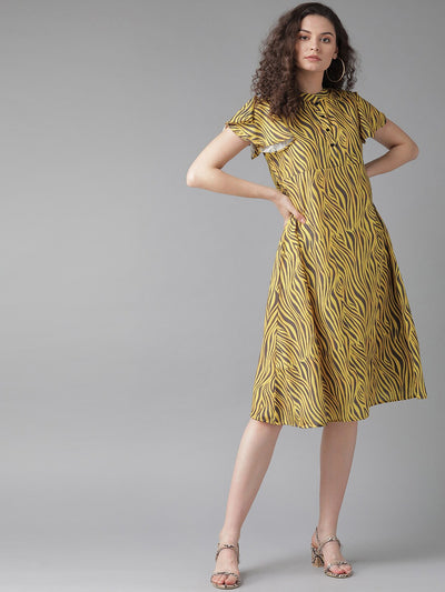 Yellow Zebra Print Dress