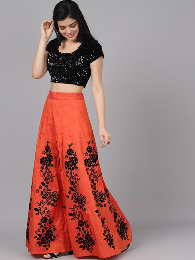 Orange Lehenga Choli With Dupatta